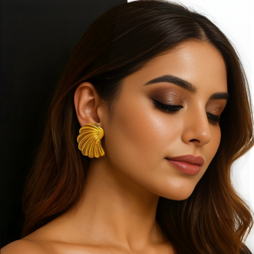 Golden Shell Studs